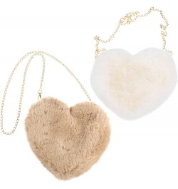 2pcs Peach Heart Shaped Love Small Heart Purse for Women Girls Crossbody Bag Girl Daypack Outdoor As Shown 1 $10.61 Crossbody...