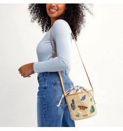 Women's Straw Crossbody Purse Nature Study Neutral $16.06 Crossbody Bags