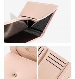 Cute 3 Bear Head Pattern PU Leather Women Wallet Small Slim Trifold Credit Card Case Holder Organizer with Bear Chain (Pink) ...