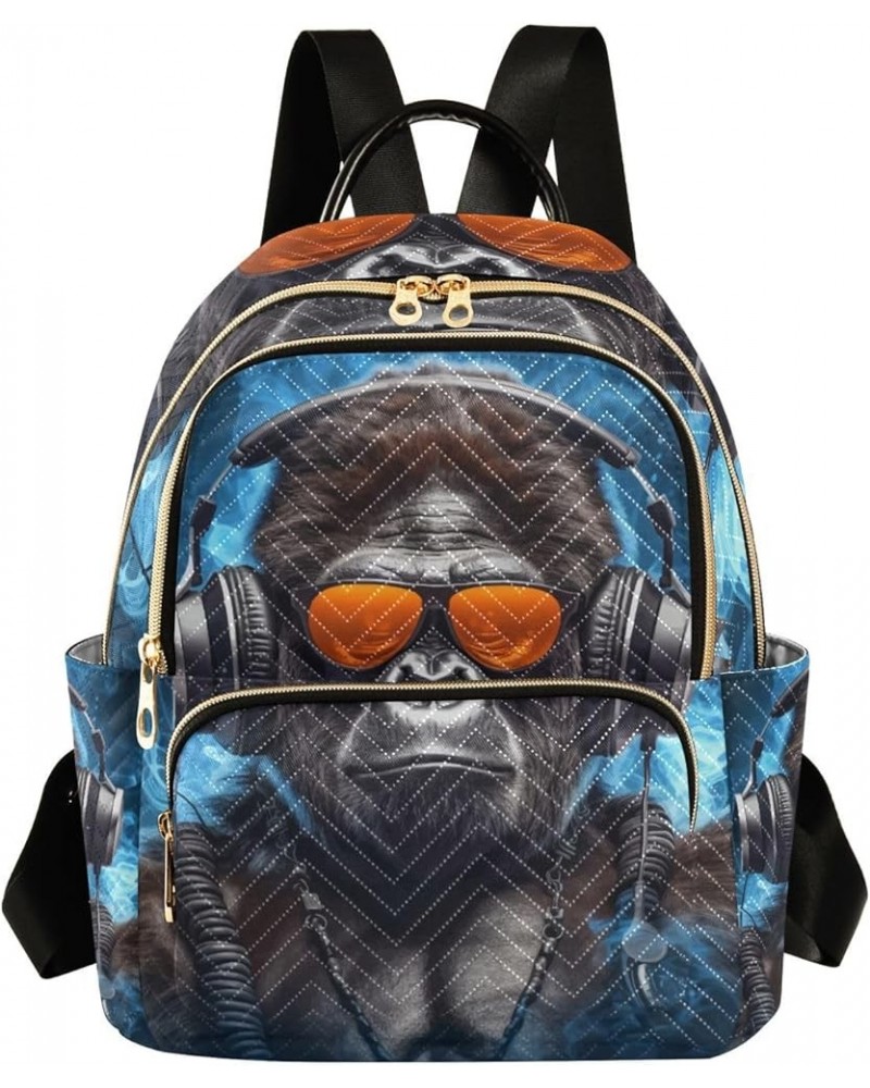 Small Backpack for Women Travel Bag Gorilla with Headphones Daypack Purse Fashion Shoulder Bag Rucksack Small B828 $15.33 Bac...