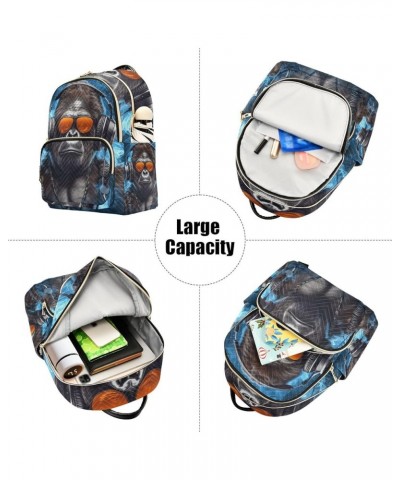 Small Backpack for Women Travel Bag Gorilla with Headphones Daypack Purse Fashion Shoulder Bag Rucksack Small B828 $15.33 Bac...