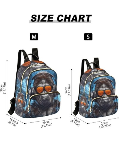 Small Backpack for Women Travel Bag Gorilla with Headphones Daypack Purse Fashion Shoulder Bag Rucksack Small B828 $15.33 Bac...