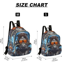 Small Backpack for Women Travel Bag Gorilla with Headphones Daypack Purse Fashion Shoulder Bag Rucksack Small B828 $15.33 Bac...