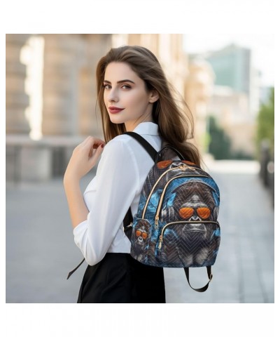 Small Backpack for Women Travel Bag Gorilla with Headphones Daypack Purse Fashion Shoulder Bag Rucksack Small B828 $15.33 Bac...