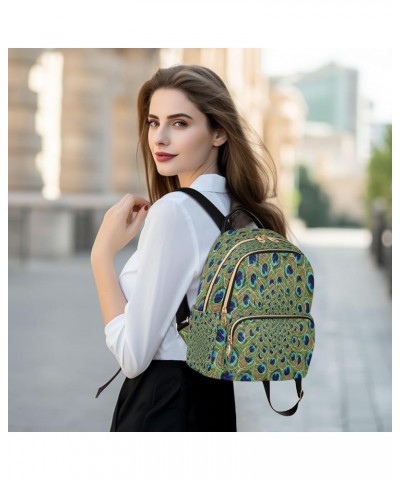 Feather Peacock Swril Women Backpack Purse Ladies Fashion Shoulder Bag Daypack Travel Bag 10L Medium $17.50 Backpacks