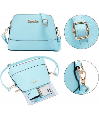 Handbag for Women Wallet Tote Bag Shoulder Bags Top Handle Satchel 5pcs Purse Set Iceblue $19.35 Totes