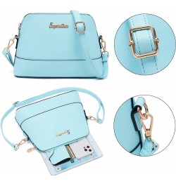 Handbag for Women Wallet Tote Bag Shoulder Bags Top Handle Satchel 5pcs Purse Set Iceblue $19.35 Totes