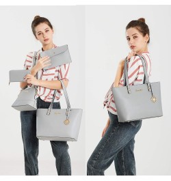 Handbag for Women Wallet Tote Bag Shoulder Bags Top Handle Satchel 5pcs Purse Set Iceblue $19.35 Totes