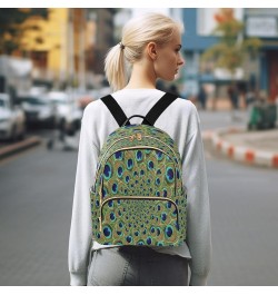 Feather Peacock Swril Women Backpack Purse Ladies Fashion Shoulder Bag Daypack Travel Bag 10L Medium $17.50 Backpacks