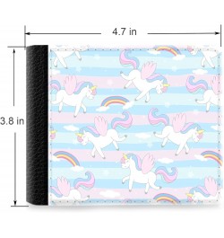 Unique Desige Pattern - Unicorn and Rainbow Pattern, Slim Front Pocket Wallet Billfold RFID Blocking $8.96 Wallets