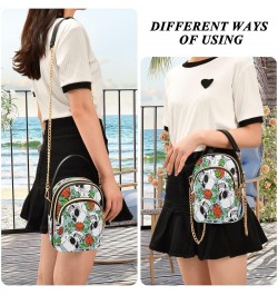 Skull Flower Crossbody Bags for Women Quilted Chain Crossbody Purses Trendy Floral Retro Cross Body Phone Purse Handbag $10.4...