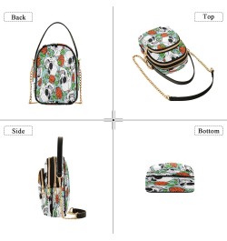 Skull Flower Crossbody Bags for Women Quilted Chain Crossbody Purses Trendy Floral Retro Cross Body Phone Purse Handbag $10.4...