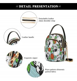 Skull Flower Crossbody Bags for Women Quilted Chain Crossbody Purses Trendy Floral Retro Cross Body Phone Purse Handbag $10.4...