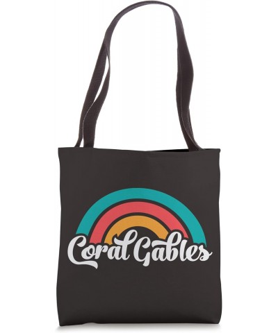 CORAL GABLES FL Retro Script Design With Rainbow Tote Bag $11.13 Totes