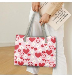 Handbags for Women Large Fashion Purse Gifts for Mom Lover and Friends Valentine's Day Heart Daisy $17.63 Totes