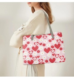 Handbags for Women Large Fashion Purse Gifts for Mom Lover and Friends Valentine's Day Heart Daisy $17.63 Totes