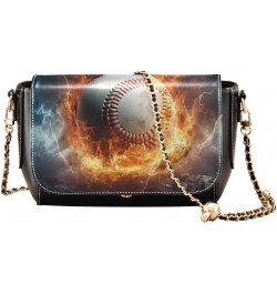 Firelight Volleyball Crossbody Bag for Women Girls,Leather Cross Body Purses Chain Strap Handbags Shoulder Bag $23.59 Crossbo...