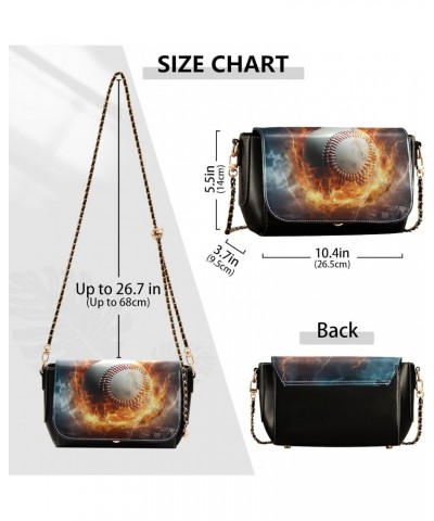 Firelight Volleyball Crossbody Bag for Women Girls,Leather Cross Body Purses Chain Strap Handbags Shoulder Bag $23.59 Crossbo...