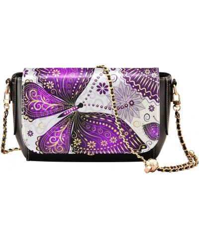 Butterflies Flowers Crossbody Bags for Women Leather Purse Handbag Shoulder Bag for Work Daily Gifts $17.60 Shoulder Bags