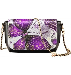 Butterflies Flowers Crossbody Bags for Women Leather Purse Handbag Shoulder Bag for Work Daily Gifts $17.60 Shoulder Bags