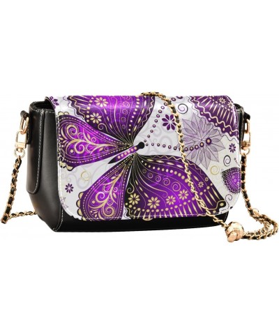 Butterflies Flowers Crossbody Bags for Women Leather Purse Handbag Shoulder Bag for Work Daily Gifts $17.60 Shoulder Bags