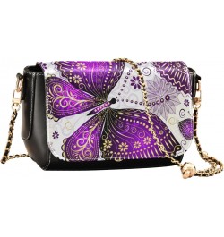 Butterflies Flowers Crossbody Bags for Women Leather Purse Handbag Shoulder Bag for Work Daily Gifts $17.60 Shoulder Bags