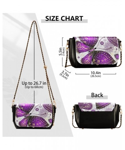 Butterflies Flowers Crossbody Bags for Women Leather Purse Handbag Shoulder Bag for Work Daily Gifts $17.60 Shoulder Bags