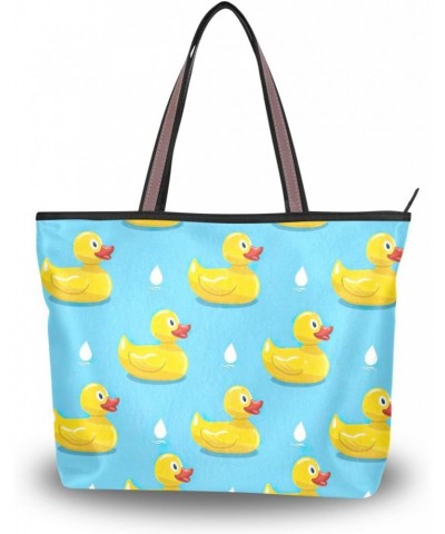 Women Tote Bags Cute Yellow Duck Top Handle Satchel Handbags Shoulder Bag for Shopping 20854896 $11.12 Totes