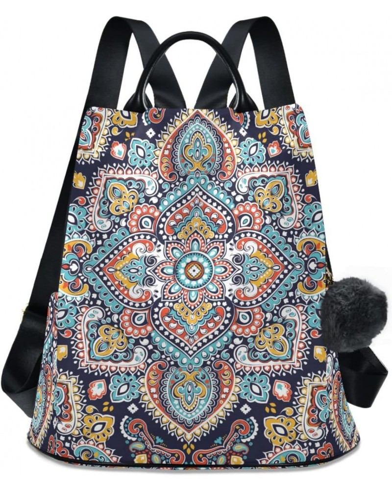 Women's Fashion Backpack Purses, Boho Mandala Ethnic Floral Backpack Shoulder Bag for Women $18.06 Backpacks