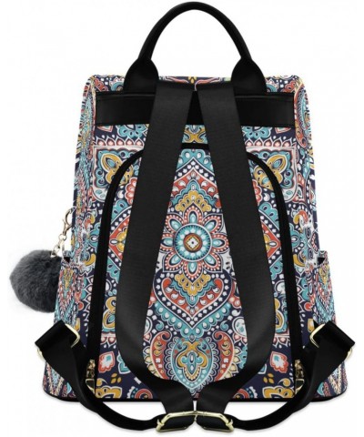 Women's Fashion Backpack Purses, Boho Mandala Ethnic Floral Backpack Shoulder Bag for Women $18.06 Backpacks