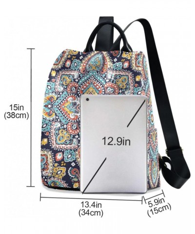 Women's Fashion Backpack Purses, Boho Mandala Ethnic Floral Backpack Shoulder Bag for Women $18.06 Backpacks