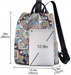 Women's Fashion Backpack Purses, Boho Mandala Ethnic Floral Backpack Shoulder Bag for Women $18.06 Backpacks