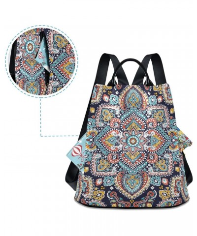 Women's Fashion Backpack Purses, Boho Mandala Ethnic Floral Backpack Shoulder Bag for Women $18.06 Backpacks