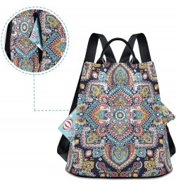 Women's Fashion Backpack Purses, Boho Mandala Ethnic Floral Backpack Shoulder Bag for Women $18.06 Backpacks