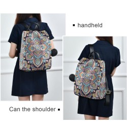 Women's Fashion Backpack Purses, Boho Mandala Ethnic Floral Backpack Shoulder Bag for Women $18.06 Backpacks