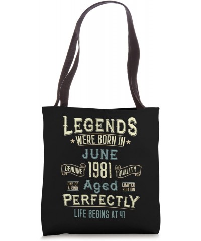 Vintage June 1981 41Th Birthday 41 Year Old Men Women Tote Bag $13.71 Totes