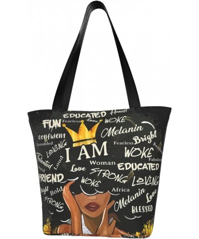 Tote Bag for Women, African American Shoulder Bag Handbag, Black Women Fashion Bags for Work Travel Business Beach Shopping B...