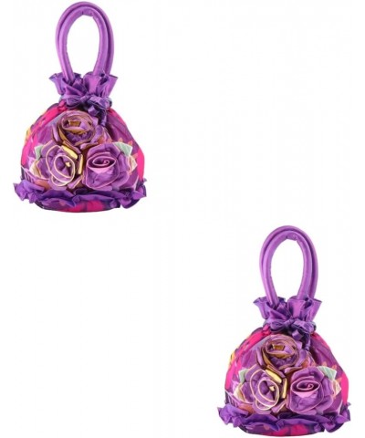 2 Pcs Handbag Drawstring Fabric Cloth Miss Purplex2pcs $13.10 Evening Bags