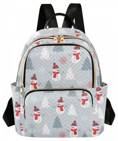 Christmas Snowman Backpack Purse for Women Ladies Fashion Travel MiniShoulder Bags with Zipper Weekend Bag,M Medium $20.99 Ba...