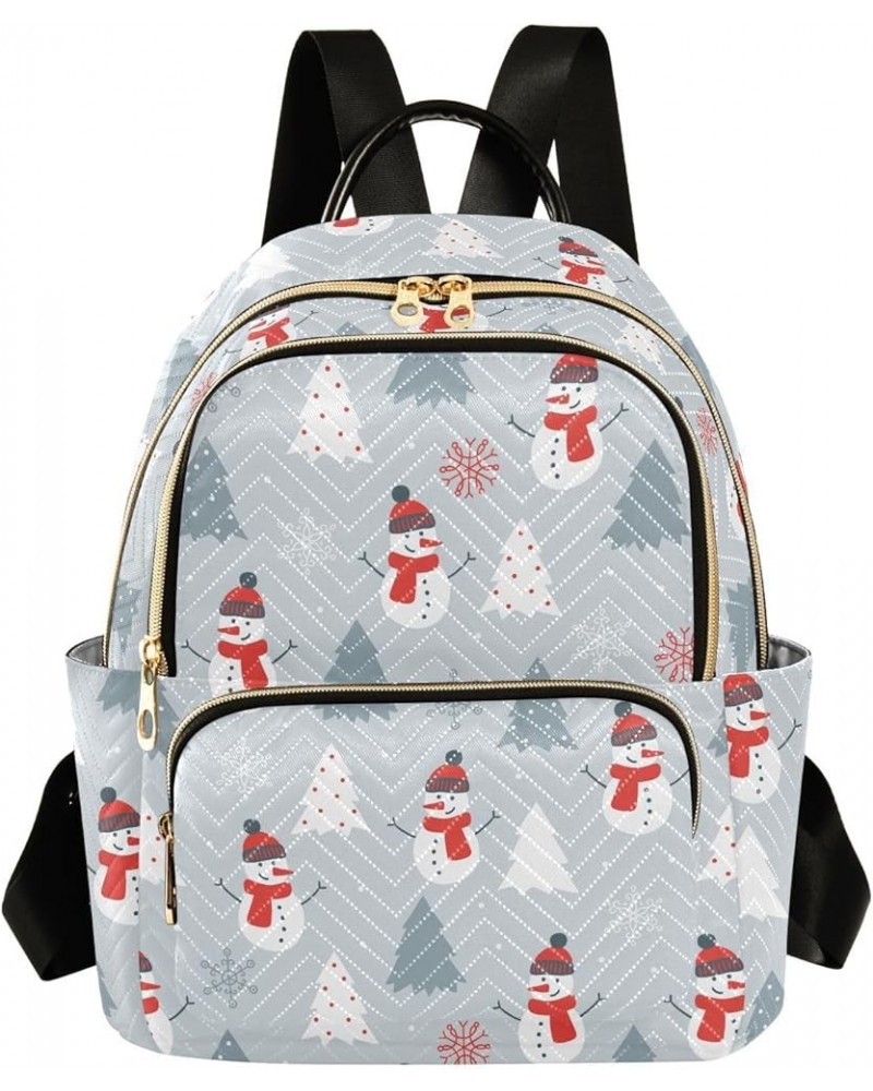 Christmas Snowman Backpack Purse for Women Ladies Fashion Travel MiniShoulder Bags with Zipper Weekend Bag,M Medium $20.99 Ba...