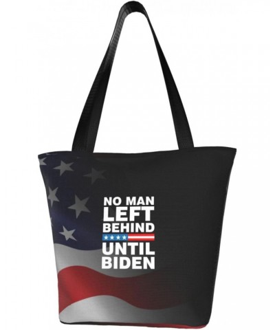 No Man Left Behind Until Biden Women'S Casual One Shoulder Carry Shopping Bag Large Capacity Working Storage Handbag $19.37 S...