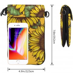 Retro Sunflowers Pattern Small Crossbody Bags for Women PU Leather Cell Phone Purse Wallet with Card Slots $15.63 Crossbody Bags