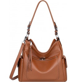 Leather Hobo Purses and Handbags for Women Ladies Shoulder Crossbody Purse A4-brown $40.19 Hobo Bags