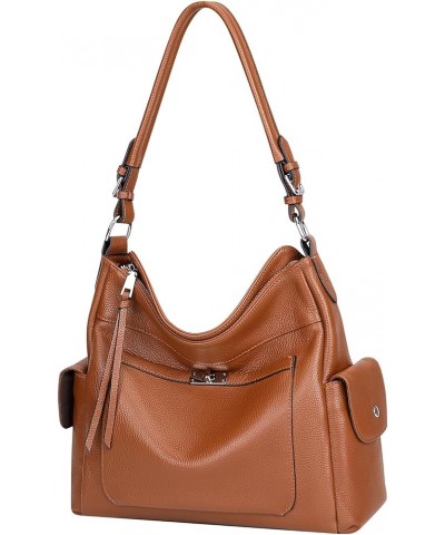 Leather Hobo Purses and Handbags for Women Ladies Shoulder Crossbody Purse A4-brown $40.19 Hobo Bags