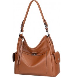 Leather Hobo Purses and Handbags for Women Ladies Shoulder Crossbody Purse A4-brown $40.19 Hobo Bags