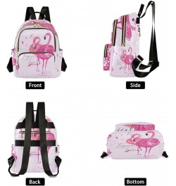 Pink Flamingo Birds Pattern Women's Backpack Purse Fashion Travel Anti Theft Backpack Casual Daypack for Work College,S Small...