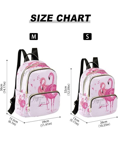 Pink Flamingo Birds Pattern Women's Backpack Purse Fashion Travel Anti Theft Backpack Casual Daypack for Work College,S Small...