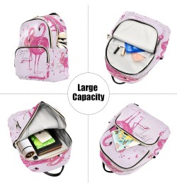 Pink Flamingo Birds Pattern Women's Backpack Purse Fashion Travel Anti Theft Backpack Casual Daypack for Work College,S Small...