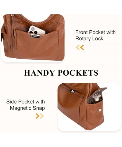 Leather Hobo Purses and Handbags for Women Ladies Shoulder Crossbody Purse A4-brown $40.19 Hobo Bags