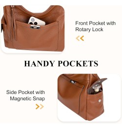 Leather Hobo Purses and Handbags for Women Ladies Shoulder Crossbody Purse A4-brown $40.19 Hobo Bags